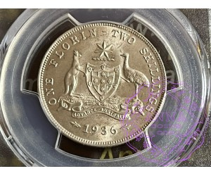 Australia 1936 Florin PCGS MS63